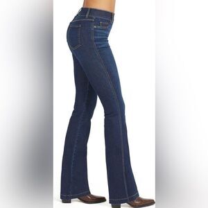 SPANX Blue Flare Wide Leg Stretchy Pull on Denim Jeans Size Small Petite